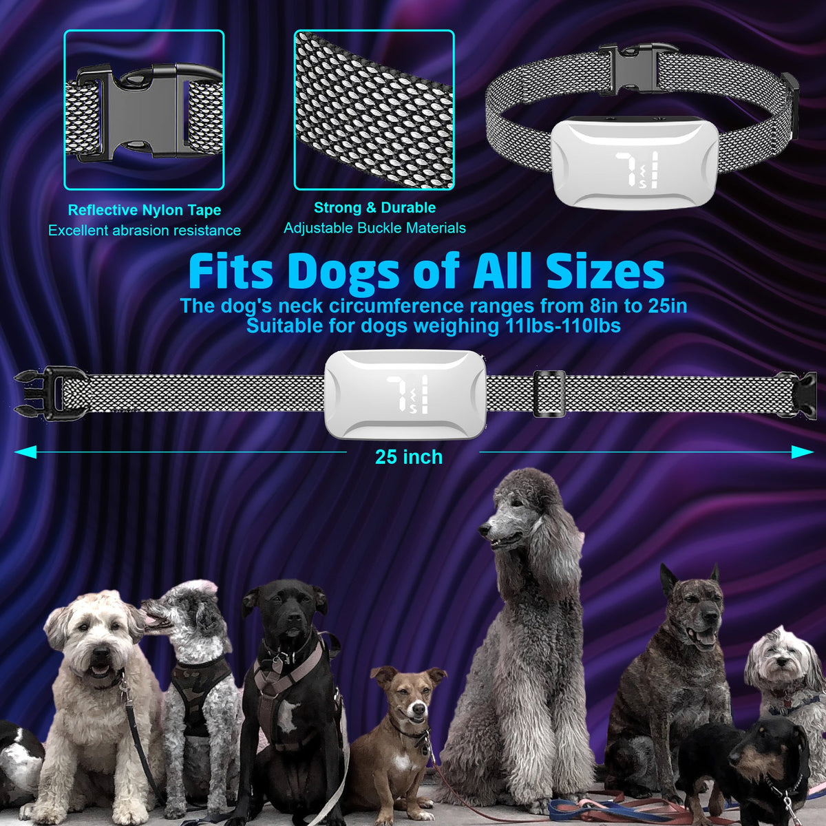 3S Vibration Bark Collar with Digital Display
