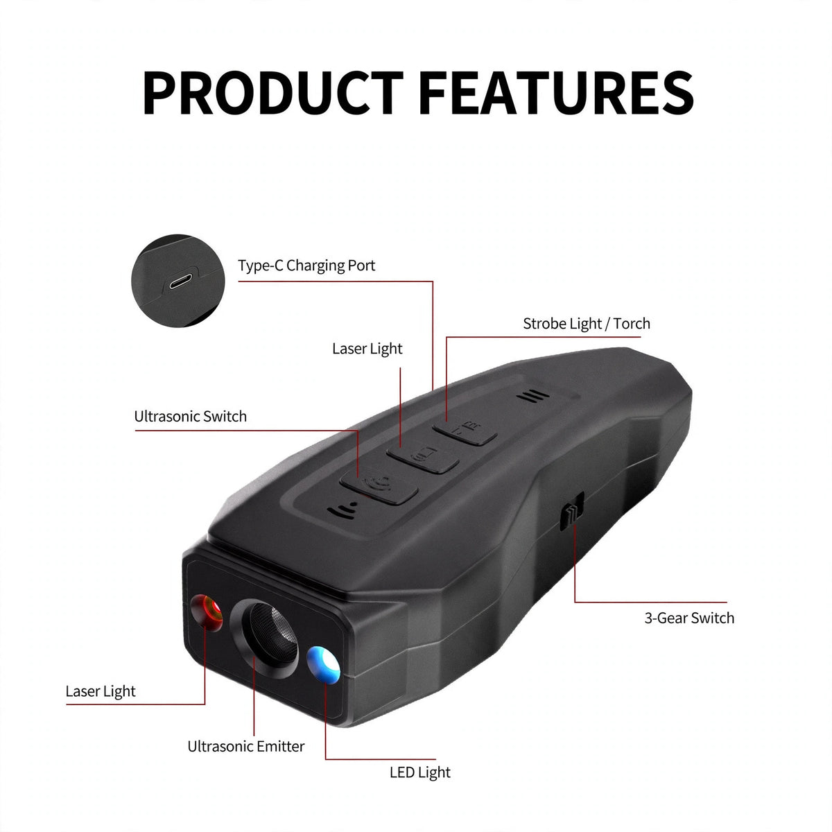 Handheld Variable-Frequency Ultrasonic Dog Trainer